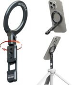 Magnetic Phone Tripod Mount With 1/4" Hole&Cold Shoe,Foldable Travel Phone Stand Smartphone Tripod Adapter for iPhone Cell Phone Stand Holder for Desktop Video Live Streaming Vlogging Filming - Image 2