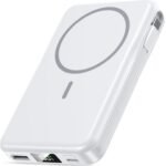 Magnetic Portable Charger, 10000mAh Power Bank, 5 in 1 Portable Charger with Built in Cable, 20W Fast Charging for Magsafe Battery Pack Compatible with iPhone 17/16/15/14/13/12 Pro/Pro Max-White - Image 2