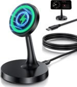 Magnetic Wireless Charger iPhone Stand 15W Fast Mag-Safe Charger for iPhone 17/17 Pro/17 Air/17 Pro Max 16/15/14/13/12 Series Apple Magnet Wireless Charging Station/Pad for AirPods - Image 2