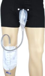 Male Urine Collector, Wearable Urine Collection Bag for Men, Men's Portable External Catheter Device with Two 500ml Urine Bag Reusable (M) - Image 2