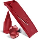 Mandoline Food Slicer Borner V1 (Basic Set) by Reston Lloyd • V-Slicer with Food Holder • Made in Germany • Fruit & Vegetable Chopper • Multiple Settings • Color: Red - Image 2