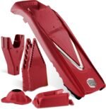 Mandoline Food Slicer Börner V5 (Profi Set) by Reston Lloyd • V-Slicer with 4 Inserts, Docking Station & Food Holder • Made in Germany • Fruit & Vegetable Chopper • Multiple Settings • Color: Red - Image 2