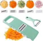 Mandoline Food Slicer for Kitchen 7-in-1 Vegetable/Cheese/Potato/Carrot/Cucumber Grater,Slicer, Cutter, Grinder,Waffle Fry Cutter For Potatoes,Julienne Peeler - Image 2