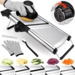 Mandoline Slicer for Kitchen, Adjustable mandoline food slicer， Stainless Steel vegetable slicer with Cut-Resistant Gloves - Image 2
