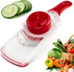Mandoline Slicer with Hand-Held, Vegetable Slicer with Food Holder， Adjustable Stainless Steel Blade, Comfort Grip, Easy to Clean, Ideal for Speedy Slicing of Fruits and Vegetables - Image 2
