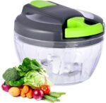 Manual Food Processor Vegetable Chopper, Portable Hand Pull String Garlic Mincer Onion Cutter for Veggies, Ginger, Fruits, Nuts, Herbs, etc., 500ml,（Gray-green） - Image 2