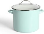 Martha Stewart Thayer 12-Quart Enamel on Steel Scratch-Resistant Stock Pot with Lid – Martha Blue – Durable Large Capacity Pot for Soups, Stews & Boiling - Image 2