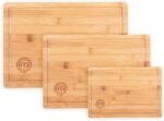 MasterChef Bamboo Cutting Boards for Kitchen, Wooden Cutting Board Set of 3, Natural, Organic & Food Safe Surface, Reversible Large, Medium & Small Wooden Chopping Boards with Juice Grooves - Image 2