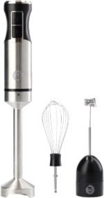 MasterChef Immersion Blender Handheld with Electric Whisk & Milk Frother Attachments, Hand Held Stainless Steel Stick Emulsifier for Making Baby Food, Soup, Puree, Cake, Cappuccino, Latte etc, 400W - Image 2