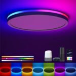 Matane Smart LED Ceiling Light WiFi, 12IN RGB Flush Mount Light Fixture, DIY Colors, Compatible with Alexa Google Home, 3000K-6500K Ceiling Lights for Bedroom, Living Room, White - Image 2