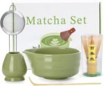 Matcha Whisk Set - 5PCS Matcha Set Includes 17OZ Chawan with Spout, Bamboo Chasen Whisk with Ceramic Holder, Matcha Scoop and Stainless Sifter, Matcha Kit for Ceremony, Gift for Matcha Lovers - Image 2