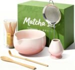 Matcha Whisk Set, Ceramic Matcha Set Includes Bowl & Holder, Bamboo Whisk (Chasen), Scoop, Spoon and Sifter, 6PCS Matcha Kit Covers Everything Needed for Making Matcha (Pink) - Image 2