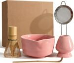 Matcha Whisk Set Cute 18 oz Matcha Bowl Kit 5 pcs Great for Tea Lover Pink - Image 2