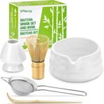 Matcha Whisk Set, Japanese Tea Set (5pcs) includes Matcha Bowl with Spout (19 oz), Bamboo Whisk and Matcha Scoop, Whisk Holder, Stainless Steel Sifter, Tea Making Tools, Matcha Kit - Image 2