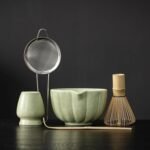 Matcha Whisk Set, Matcha Set Includes Ceramic Matcha Bowl, Bamboo Whisk, Scoop, Chasen Holder, Sifter, 5 Pcs Perfect Matcha Kit for Macha Lover (Mottled Green) - Image 2