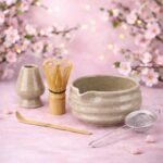 Matcha Whisk Set- Matcha Set includes Matcha Whisk and Bowl (Bowl with Spout), Sifter, Holder and Scoop- The Perfect Bamboo Whisk for Matcha Tea (Molted Green) - Image 2