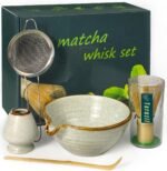 Matcha Whisk Set with Matcha Bowl, Matcha Bamboo Whisk, Scoop, Sifter, Matcha Whisk Holder Unique Gifts for Women Mom Her Girl Friend Home Kitchen Decor Gifts for Christmas, Birthday - Image 2
