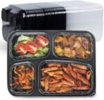 Meal Prep Container Reusable 40 Pack 34oz - Shrink Wrap Leakproof | Portion Control Leftover Plastic Food Containers with Lid | BPA Free Freezer & Microwave Safe | 4 Compartment Takeout Boxes - Image 2