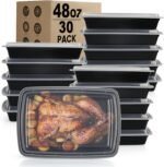 Meal Prep Containers Reusable - 48oz Food Storage Containers with Lids 30 Pack, To Go Food Containers for Meal Prep, Disposable To Go Container with Lids, BPA Free, Microwave/Dishwasher/Freezer Safe - Image 2