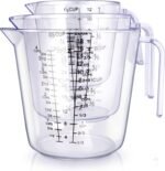 Measuring Cups Set, Liquid Measuring Cups For 3 For Kitchen - BPA Free Plastic Set with Spout Multiple Measurement Scales (Clear) - Image 2