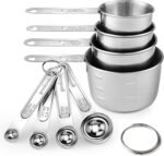 Measuring Cups and Spoons Set (8 Piece), Stainless Steel Measuring，4 Spoons, 4 Cups, Metal Measuring Cups for Cooking & Baking - Image 2
