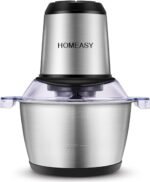 Meat Grinder Electric, Food Processor 2L Stainless Steel Meat Blender Food Chopper for Meat, Vegetables, Fruits and Nuts with 4 Sharp Blades, 350W, 8 Cups - Image 2