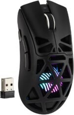 MechLands Aula SC620 Gaming Mouse, 2.4G/USB-C/BT Wireless Mouse with 400mAh Battery, Adjustable 12,000 DPI & 1000 Polling Rate, PAW3311 Sensor, RGB Lighting, Programmable Buttons, for Win/Mac (Black) - Image 2