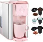 Mecity Pink Coffee Maker 3-in-1 Single Serve Coffee Machine, For Flat Bottom Coffee Capsule, Ground Coffee, 6 to 10 Ounce Cup, Removable 50 Oz Water Reservoir, 120V 1150W - Image 2