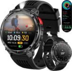 Mens Smart Watch for Android Phones and iPhone,Military Sport Smart Watches for Men Fitness Tracker Watch with Flashlight/Compass/Waterproof/100 Days Battery/Heart Rate/Sleep/100+ Sport Modes - Image 2