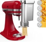 Metal Gourmet Pasta Press Attachment for KitchenAid Stand Mixer – Durable Pasta Maker Attachment with 5 Interchangeable Plates for Spaghetti, Bucatini, Fusilli, Large & Small Macaroni - Image 2