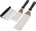 Metal Spatula Stainless Steel and Scraper - Professional Chef Griddle Spatulas Set of 3 - Heavy Duty Accessories Great for Cast Iron BBQ Flat Top Grill Skillet Pan - Commercial Grade - Image 2