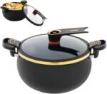 Micro Pressure Cooker, 8L/8.45Qt Non-Stick Multi-Function Pressure Cooking Pot for Induction Cooker, Gas, Electric & All Stoves, Automatic Pressure Valve & Glass Lid, Dishwasher Safe - Image 2
