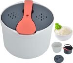 Microwave Rice Cooker Steamer, Microwave Pasta Cooker with Strainer, 2 L Microwave Cookware Set for Rice, Pasta, Vegetables, Quinoa, Oatmeal, Ramen Non stick (orange) - Image 2