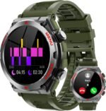 Military Smart Watch, 1.52-Inch Smartwatch with Text and Call, Heart Rate, Blood Oxygen, and Activity Trackers - Compatible with iPhone and Android, for Men and Women (Classic, Green) - Image 2