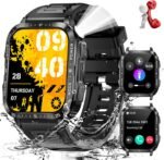 Military Smart Watch for Men with LED Flashlight Watch 2.0'' Big Screen Tactical Smartwatch 430mAh Big Battery Fitness Tracker with Heart Rate Sleep Monitor for iPhone Android (Black) - Image 2