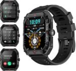 Military Smart Watch for Men(Answer/Make Call) 2.02" Smartwatch with Heart Rate Blood Oxygen Sleep Monitor 128 Sports Modes Fitness Tracker Step Calorie Counter IP68 Waterproof for Andriod iPhone - Image 2