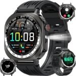 Military Smart Watches for Men(Answer/Make Call), AMOLED 1.43" Smartwatch, Flashlight/130+ Sports/Heart Rate/Sleep Monitor/Fitness Activity Tracker, IP68 Waterproof Fitness Watch for Android iOS - Image 2