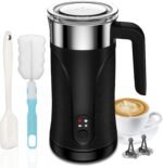 Milk Frother, 4-in-1 Milk Frother and Steamer, 10.1oz/300ml Automatic Hot and Cold Foam Maker and Milk Warmer, Electric Milk Frother for Coffee, Latte, Cappuccino, Matcha(Black) - Image 2