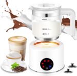 Milk Frother and Steamer, 6 in 1 Milk Steamer and Milk Warmer, 17oz Auto Shut Off Electric Frother with Touch Screen, Hot/Cold Foam Maker for Coffee, Latte, Cappuccino, Hot Chocolate,White - Image 2