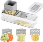 Mini Garlic Slicer Multi-Functional Mandoline Slicer Veggie Shredder Garlic Ginger Grinder Vegetable Mandoline Cutter with Container - Image 2