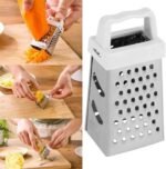 Mini Grater, Stainless Steel Cheese Ginger Vegetable Spices Small Grater for Kitchen (White) - Image 2