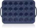 Mini Silicone Muffin Pan with Metal Frame, Non Stick Silicone Cupcake Pan with Handles 24 Cup, BPA Free Silicon Muffin Tin Tray Small for baking, egg bites, Cupcake Mold Grey - Image 2