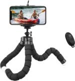 Mini Tripod,Sponge Tripod with Phone Holder Flexible Bracket with Wireless Remote and Smartphone Clamp,for Mobile Phones and Cameras - Image 2