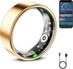 Mirlray Smart Ring for Women & Men, Smart Ring Health Tracker, Blood Oxygen & Heart Rate Monitor, Long Lasting Battery Sleep Ring, Waterproof Fitness Ring (Gold, 7) - Image 2