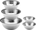 Mixing Bowls Set, Stainless Steel Mixing Bowl Set of 5, Space-Saving Nesting Metal Mixing Bowls for Home Kitchen, RV Kitchen, Baking, Prep, Cooking, Serving, Marinating - Image 2