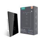 MoesGo WiFi Smart Wall Light Switch,Glass Panel, Multi-Control(3 Way), 2.4GHz Wi-Fi Touch Switches, Neutral Wire Required, Remote Control Smart Life/Tuya App, Work with Alexa, Google Home Black 2 Gang - Image 2