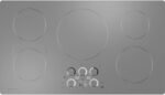 Monogram ZHU36RST 36 Inch Wide 5 Burner Induction Cooktop with Glide Touch Controls and Built-In WiFi - Silver - Image 2