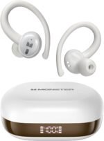 Monster N-Lite 216 Sports Earbuds | Secure Earhook Design | ENC Noise Cancellation & IPX6 Waterproof | 48H Playtime | Stereo Bass | LED Power Display (White) - Image 2