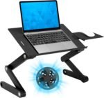 Mount-It! Adjustable Laptop Stand & Lap Desk with USB Cooling Fans, Large Aluminum Laptop Tray with Mouse Pad, Portable Sit-Stand Laptop Desk for Bed, Couch & Table - Image 2