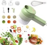 Multi-Functional Portable Wireless Vegetable Processor Electric 4-in-1 Vegetable Cutter Set, Easy to Charge, for Garlic, Chili, Celery, Meat, With Cleaning Brush, With Egg and Cream Whisk. - Image 2
